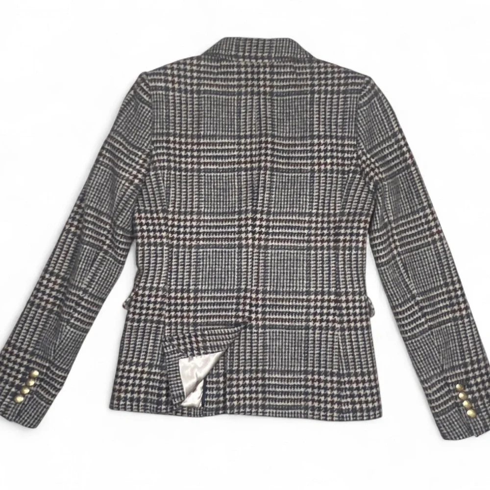J. Crew Schoolboy Blazer in Houndstooth Tweed Size 0. 100% wool - Picture 8 of 13